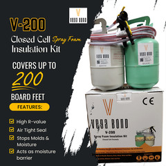 Vega Bond V200 Closed Cell Spray Foam Insulation Kit. 2 Part Foam Sealant 200BF