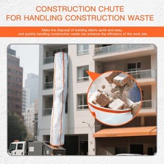 20 Ft Construction Trash Chute with Circular Top Steel Ring and 4 White