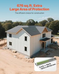 VEVOR 4.5 x 150 ft House Wrap 0.13 mm Thick Drop Cloth Vapor Barrier Covering