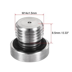2 x Stainless Steel Inner Hex Head M14x1.5 Pipe Fitting Plug with Seal Ring