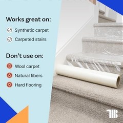 Carpet Protection Film 36 Inch x 200 Feet Roll Self Adhesive Plastic Protector