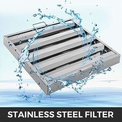 6-Pack 19.5W x 24.5H Inch 430 Stainless Steel 4 Grooves Commercial Hood Filters
