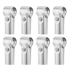 8Pcs T Pipe Clamp Connector, Chain Link Fence Clamp Fit OD 1 Inch, Silver