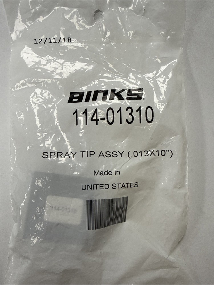 Binks 114-01310 Air Assist Airless Spray Gun Tip .013×10”