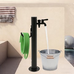2-Outlets Outdoor Water Column Faucet Floor Mount Column Faucet Garden Faucet