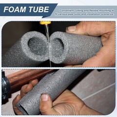 2pcs 1/3″ ID 3.3FT Pipe Insulation Foam Tube 0.63″ OD Tubing Cover Green