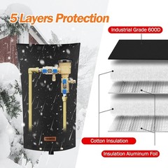 Sturdy 5-Layer Waterproof Pipe Insulation Cover – 14″ x 26″ for Severe Weather
