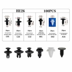 100Pcs Auto Trim Clip Panel Fasteners Car Truck Push Retainer Pin Rivet Clip Kit