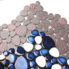 Primoon Pebble Ceramic Tiles 5 Sheets Heart-Shaped 12X12 Floor Tile Ceramic