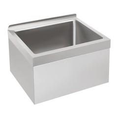 Mop Sink Stainless Steel Sink Commercial Wall-mounted Rectangular Sink w/ Drain