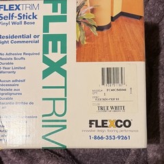 Flexco FLEXTRIM Vinyl Wall Base Trim 4 in x 20 ft True White Model FC40C54S046