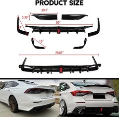 Rear Bumper Lip Diffuser with LED Brake Light for 2021-2022 Honda Accord