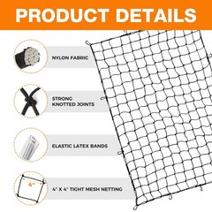Cargo Net for Pickup Truck Bed 4’x6′ (Stretches to 8’x12′) – Bungee Mesh with…