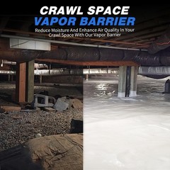Crawldryer White Plastic Sheeting, 16 Mil 10′ x 25′, Crawl Space Vapor Barrier