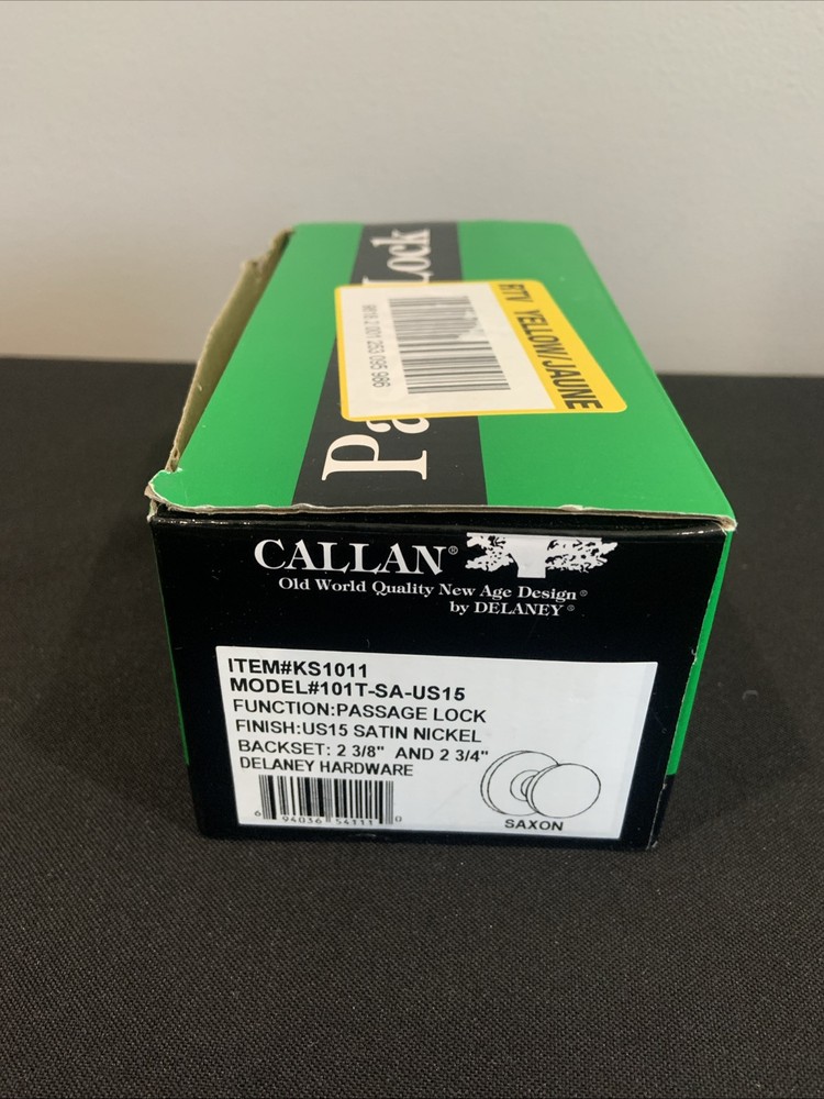 CALLAN BY DELANEY SAXON PASSAGE LOCK SATIN NICKEL 101T-SA-US15 KS1011