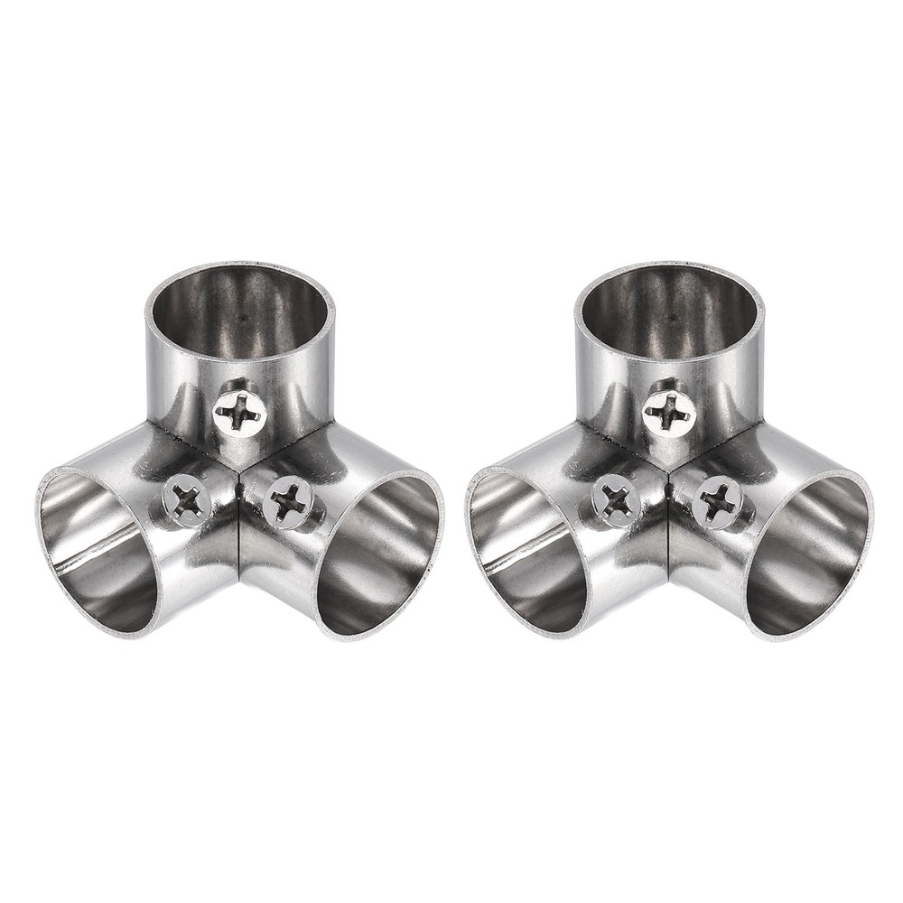 2Pcs 90 Degree 3-Way Tee Pipe Fitting, Fit 3/4 Inch OD Pipe Stainless Steel