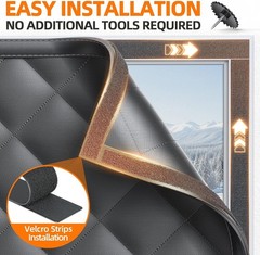 Window Insulation Kit for Winter 47″X63″ Cold Weather Thermal Curtain with Heavy