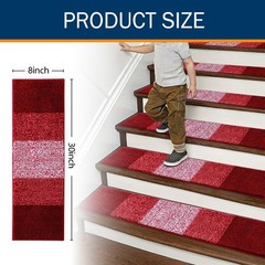 Olanly Stair Treads Non Slip 15Pcs 8 X 30 Indoor Stair Runners For Wooden Steps