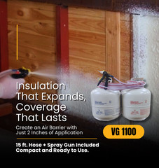 Vega Bond VG 1100 Open Cell Spray Foam Insulation Kit. 1100 sqft. coverage.