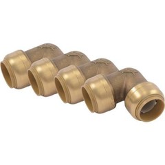 6-(4 pk) SharkBite 3/4 In. x 3/4 In. 90 Degree Brass Elbow U256LFA4