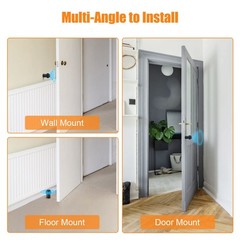 Door Stoppers, Floor Stop 2.5 Inch Cylindrical Black 2 Pack,