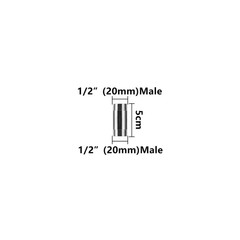 1Pc Stainless Steel Double Male Thread Extension Tube 1/2″3/4″1″ Garden Irrigati