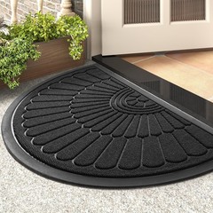 tchdio Door Mat Outdoor Indoor Entrance Doormat-Semicircular Durable Rubber N…