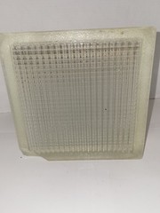 RETIRED GLASS BLOCK, Came Out Of USA Home, Lined, 7.75×7.75×3 7/8 In
