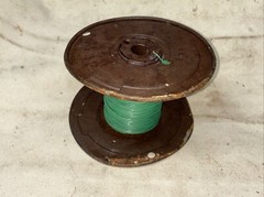 Vintage 2 Lb of Green Wire Spool Reel Electric Electronic supply