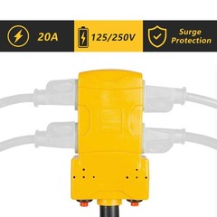 HOZHEM 50 Amp to 20 Amp 110V RV Distribution Adapter NEMA 14-50P to 4 X