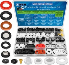 ZDBB 258 Pcs 2-in-1 Spigot Washer & Hose Gasket Kit for 258 PCS, Black