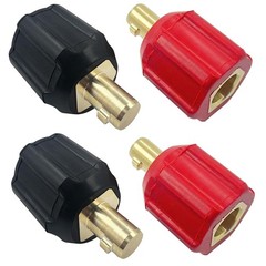 2Pack 05335 Welding Leads Adapter Set, Dinse-Type Machine Plug Black&Red