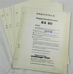 Kaltenegger ES80 Doppelvibrations Walze Ersatzteilliste Parts List 70er Jahre