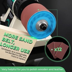 Leather Burnishing Machine with 12pcs Sanding Sleeves Adjustable Speed Burnisher