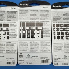 LOT OF 3 Amerelle 1-Gang Stamped Steel Rocker Wall Plate, Brushed Nickel 163RBN