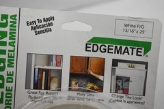 Edgemate Pre-Glued White Melamine Edging 13/16″ X 25 Ft Trim Made USA New