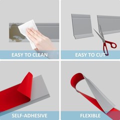 Duzzy Flexible Baseboard Trim 6 Inchh X 60 Feetl Peel And Stick Vinyl Baseboard