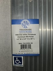 Trademark Hardware Aluminum Utility Threshold Mill Finish Silver 12x36x0.25 ADA