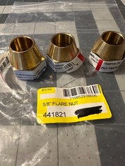 3-pack lot Anderson Metals 5/8″ Brass Short Nut 754014-10 45-degree Flare