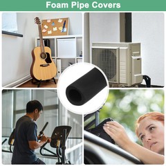 Pipe Insulation Foam Tube, 1-1/4″(32mm) ID x 6Ft Pipe Cover Wrap Roll [Black]