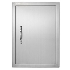 BBQ Access Door, 16W x 22H Inch Single Outdoor Kitchen Door, Stainless Steel Fl
