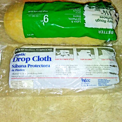 7 pc paint accessories drop cloth, roller,and foam brush set
