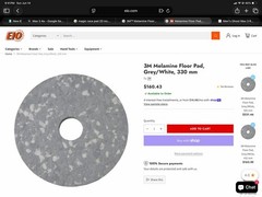 3M™ Melamine Floor Pad, Grey/White, 330 mm, 4/Case (Case of 5) SKU 7000062726