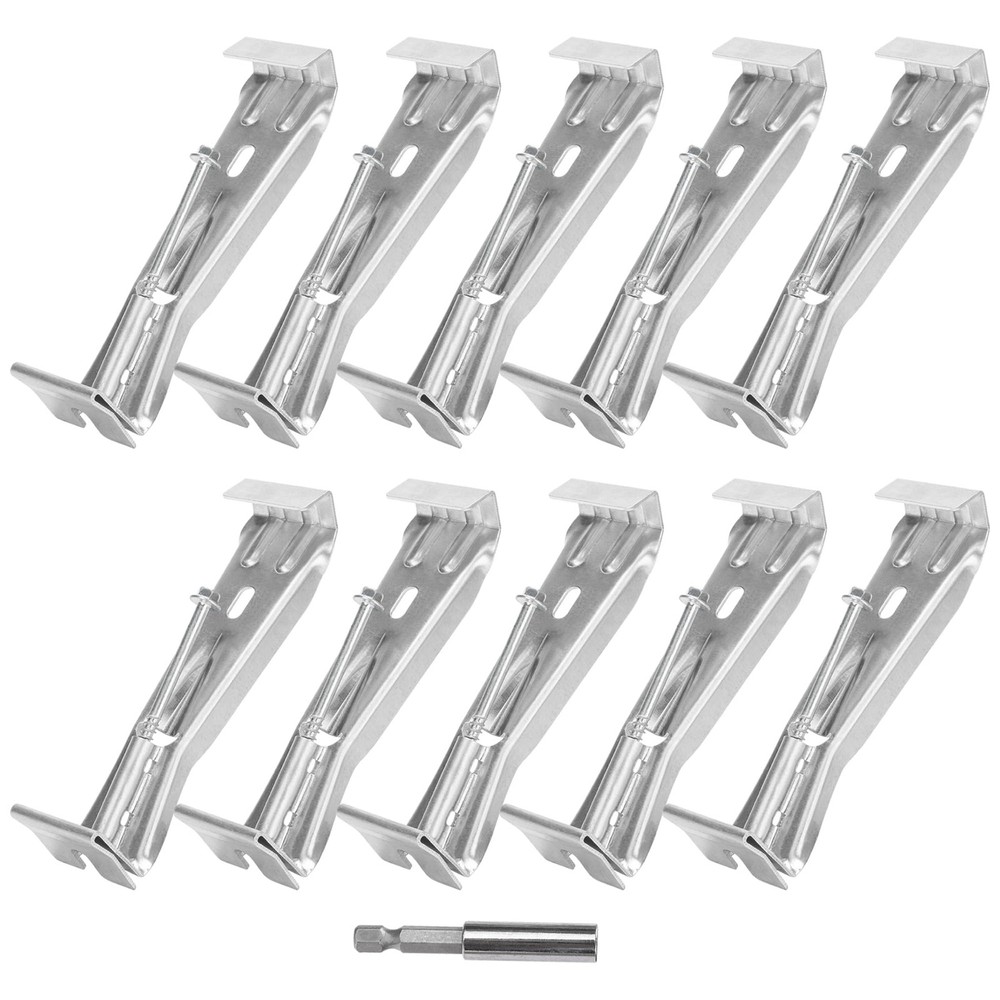5 Inch Roofing Gutter Hangers, Quick Screw Hidden 5 Inch-10 Pack, Silver