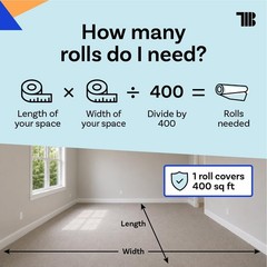 Carpet Protection Film 24″ x 200′ roll, Self Adhesive Plastic Carpet Protecto…