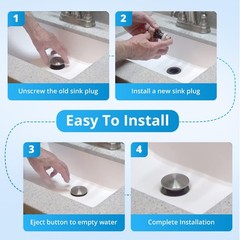 LukeTarp Polished Chrome 972098A Bathroom Sink Push & Seal Pop Up