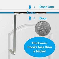 Vantasii 10 Pack Over The Door Metal Hook Hanger to Width: 0.2 inches, Silver