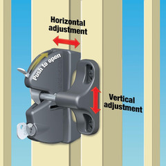 Lokklatch N346-201 Keyed Gate Latch with Adjustable Design for Wood Metal Vinyl