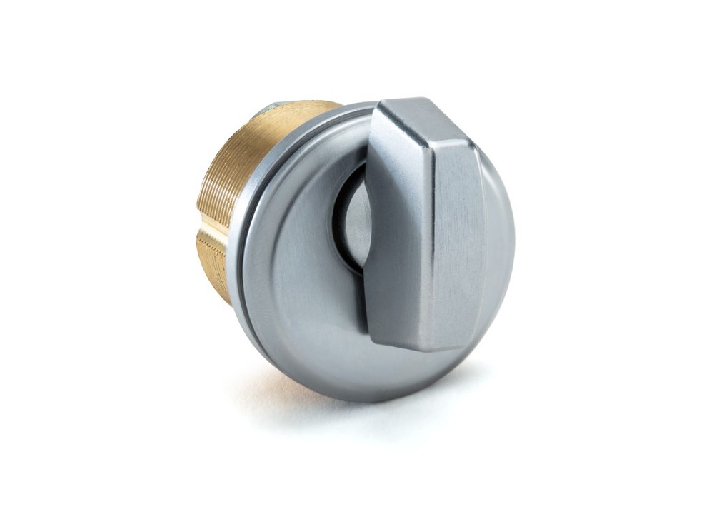 FHC RCT20BS Mortise T-turn Cylinder w/ 3mm Trim Ring Brushed Stainless Finish