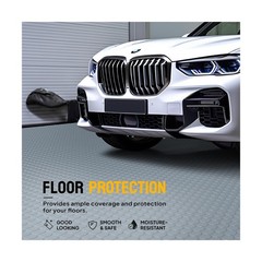TUFFIOM 7.5×17 FT Garage Floor Mat, Coin Plate Sheet PVC Roll for Under Car P…